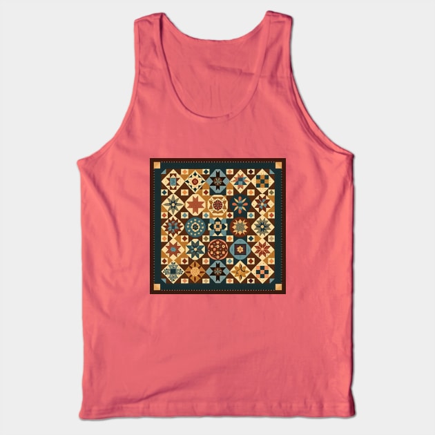 Rustic Quilt Design Tank Top by Star Scrunch